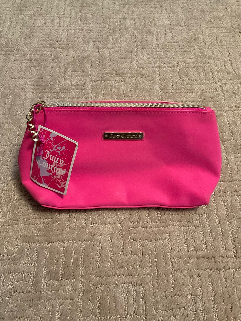 Juicy Couture Pink Cosmetic Bag Makeup Case Travel Pouch Barbiecore Coquette Y2K